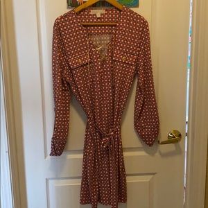 Michael kors Orange/black White long sleeve dress